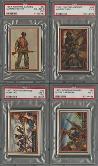 1953 Topps "Fighting Marines" Short Print Scarcities PSA-Graded Collection (4 Different)